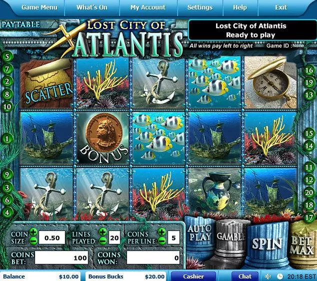  Main Screen Reels at Lost City of Atlantis 5 Reel Mobile Real Slot created by Leap Frog