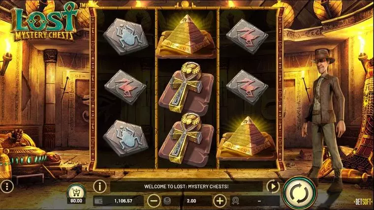  Main Screen Reels at Lost Mystery Chests 3 Reel Mobile Real Slot created by BetSoft