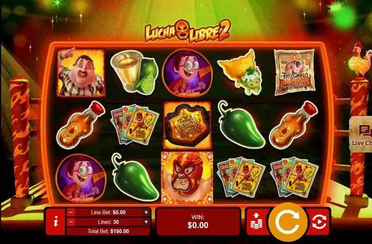 Main Screen Reels at Lucha Libre 2 5 Reel Mobile Real Slot created by RTG