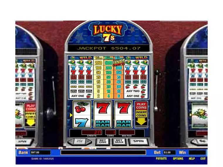  Main Screen Reels at Lucky 7's 1 Line 3 Reel Mobile Real Slot created by Parlay