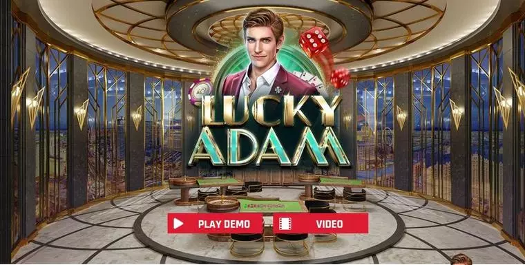  Introduction Screen at Lucky Adam 6 Reel Mobile Real Slot created by Red Rake Gaming