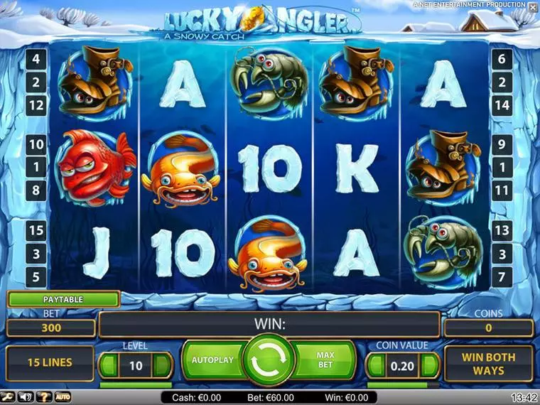  Main Screen Reels at Lucky Angler 5 Reel Mobile Real Slot created by NetEnt