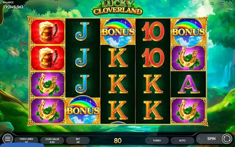  Main Screen Reels at Lucky Cloverland 5 Reel Mobile Real Slot created by Endorphina