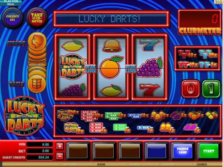  Main Screen Reels at Lucky Darts 3 Reel Mobile Real Slot created by Microgaming