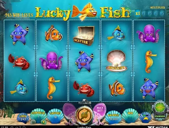  Main Screen Reels at Lucky Fish 5 Reel Mobile Real Slot created by Wazdan
