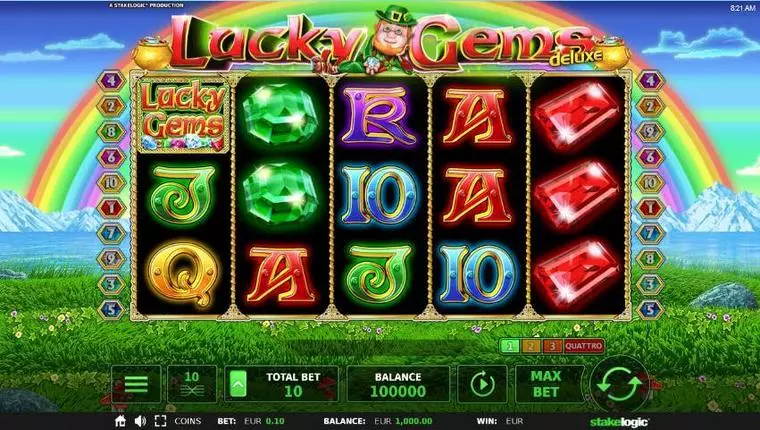  Main Screen Reels at Lucky Gems Deluxe 5 Reel Mobile Real Slot created by StakeLogic