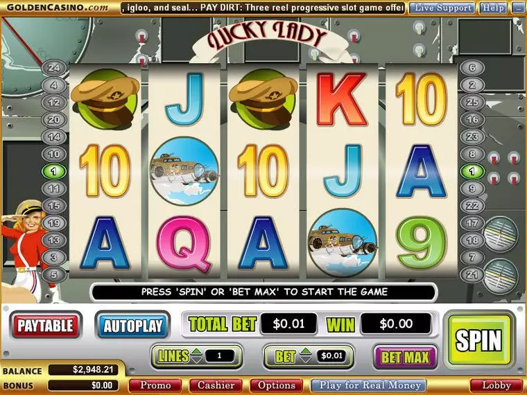  Main Screen Reels at Lucky Lady 5 Reel Mobile Real Slot created by WGS Technology