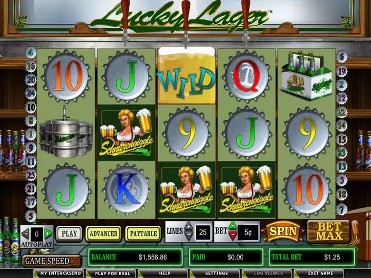  Main Screen Reels at Lucky Lager 5 Reel Mobile Real Slot created by CryptoLogic