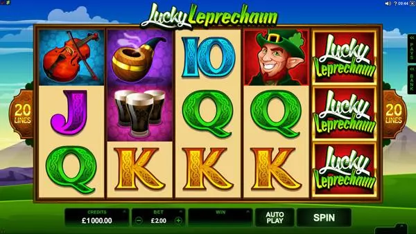  Main Screen Reels at Lucky Leprechaun 5 Reel Mobile Real Slot created by Microgaming