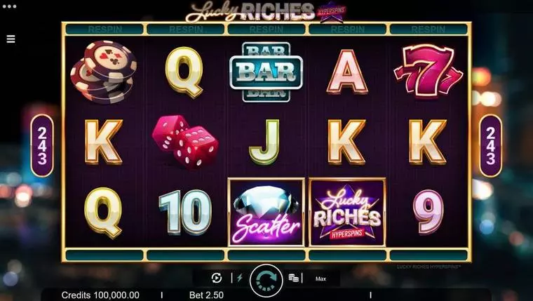  Main Screen Reels at Lucky Riches 5 Reel Mobile Real Slot created by Microgaming