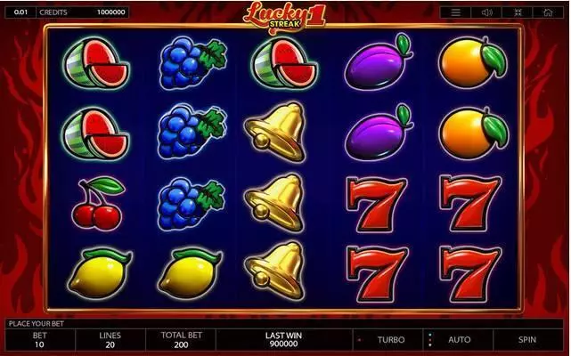  Main Screen Reels at Lucky Streak 1 5 Reel Mobile Real Slot created by Endorphina