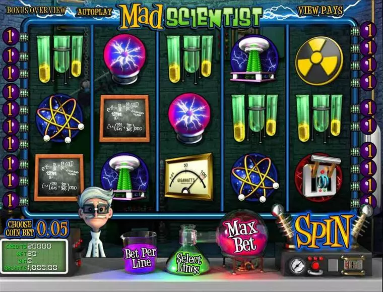  Main Screen Reels at Mad Scientist 5 Reel Mobile Real Slot created by BetSoft