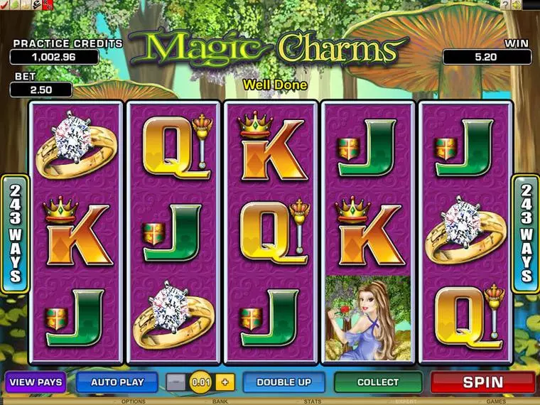  Main Screen Reels at Magic Charms 5 Reel Mobile Real Slot created by Microgaming