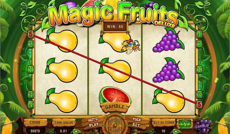  Main Screen Reels at Magic Fruits Deluxe 3 Reel Mobile Real Slot created by Wazdan