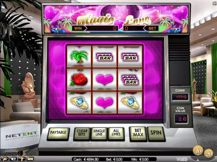  Main Screen Reels at Magic Love 9 Reel Mobile Real Slot created by NetEnt