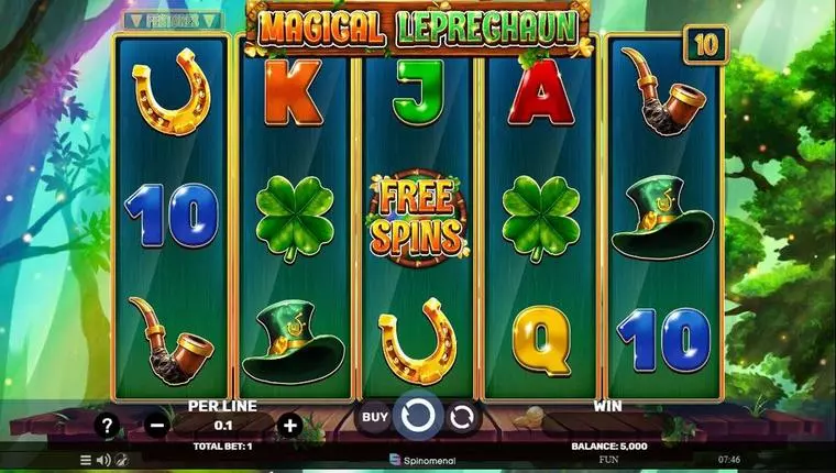  Main Screen Reels at Magical Leprechaun 5 Reel Mobile Real Slot created by Spinomenal