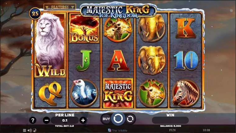  Main Screen Reels at Majestic King- Ice Kingdom 5 Reel Mobile Real Slot created by Spinomenal