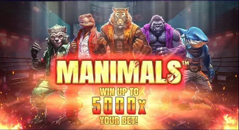  Introduction Screen at Manimals 5 Reel Mobile Real Slot created by StakeLogic