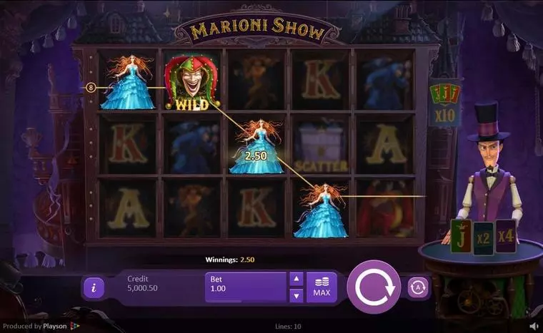   at Marioni Show 5 Reel Mobile Real Slot created by Playson