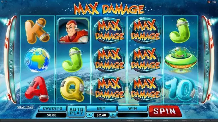  Main Screen Reels at Max Damage 5 Reel Mobile Real Slot created by Microgaming