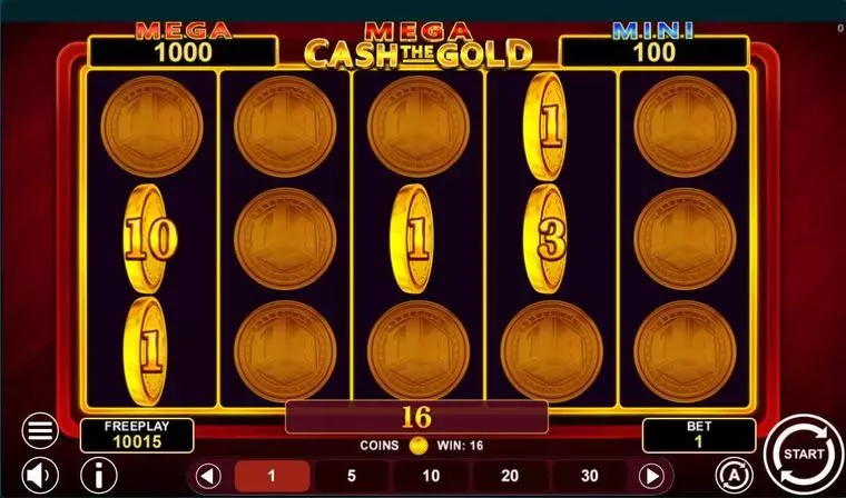  Main Screen Reels at Mega Cash the Gold 5 Reel Mobile Real Slot created by 1Spin4Win