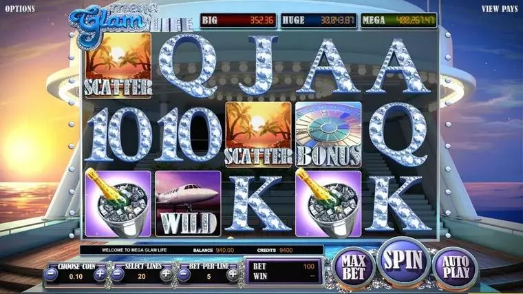  Introduction Screen at Mega Galm Life 5 Reel Mobile Real Slot created by BetSoft