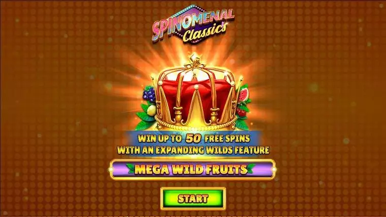 Introduction Screen at Mega Wild Fruits 5 Reel Mobile Real Slot created by Spinomenal