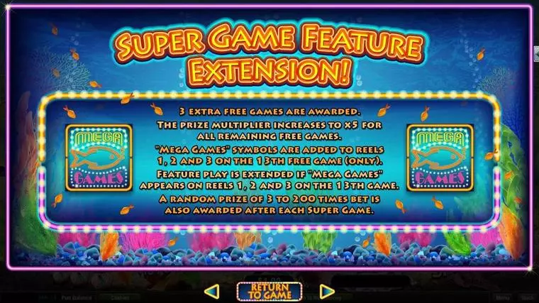  Info and Rules at Megaquarium 5 Reel Mobile Real Slot created by RTG