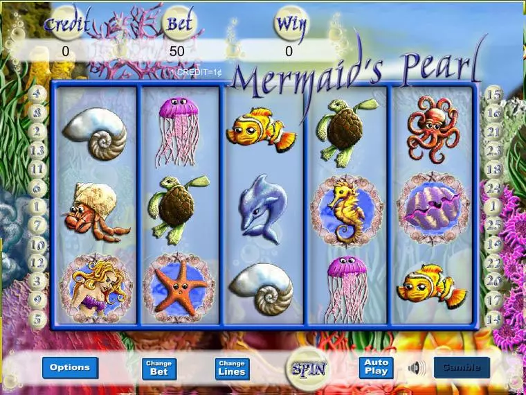  Main Screen Reels at Mermaid Magic 5 Reel Mobile Real Slot created by Player Preferred