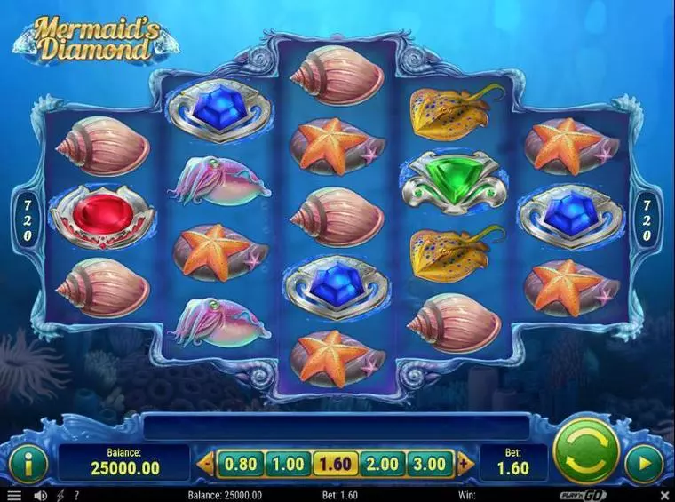  Main Screen Reels at Mermaid's Diamonds 5 Reel Mobile Real Slot created by Play'n GO