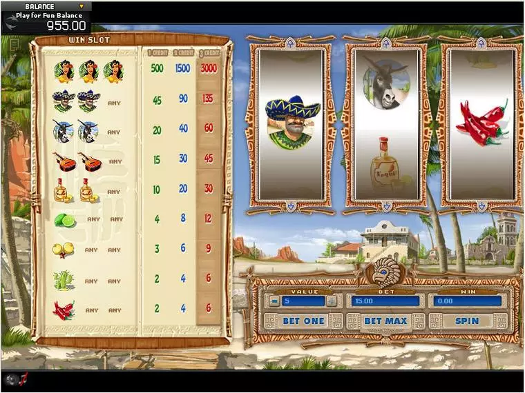  Main Screen Reels at Mexican 3 Reel Mobile Real Slot created by GamesOS