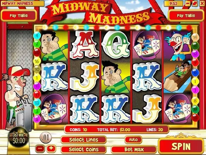  Main Screen Reels at Midway Madness 5 Reel Mobile Real Slot created by Rival