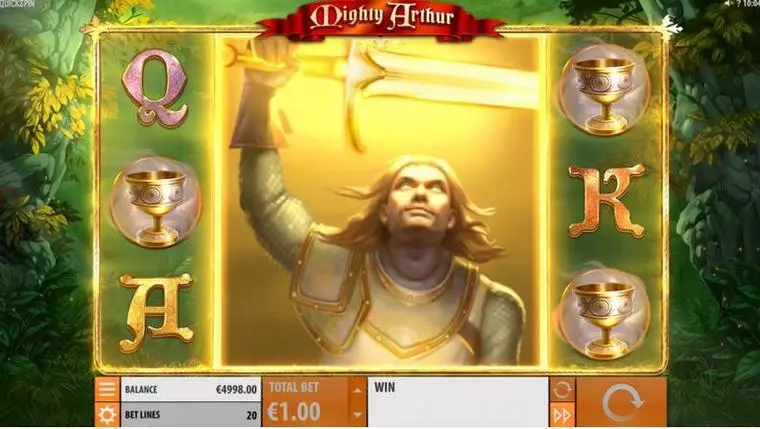  Bonus 1 at Mighty Arthur 5 Reel Mobile Real Slot created by Quickspin