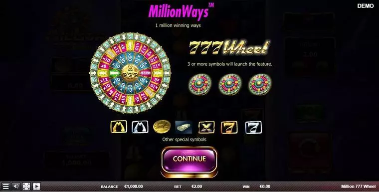  Info and Rules at Million 777 Wheel  6 Reel Mobile Real Slot created by Red Rake Gaming