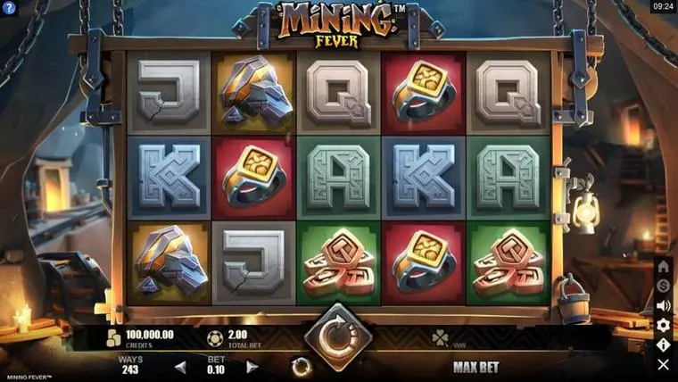  Main Screen Reels at Mining Fever 5 Reel Mobile Real Slot created by Microgaming