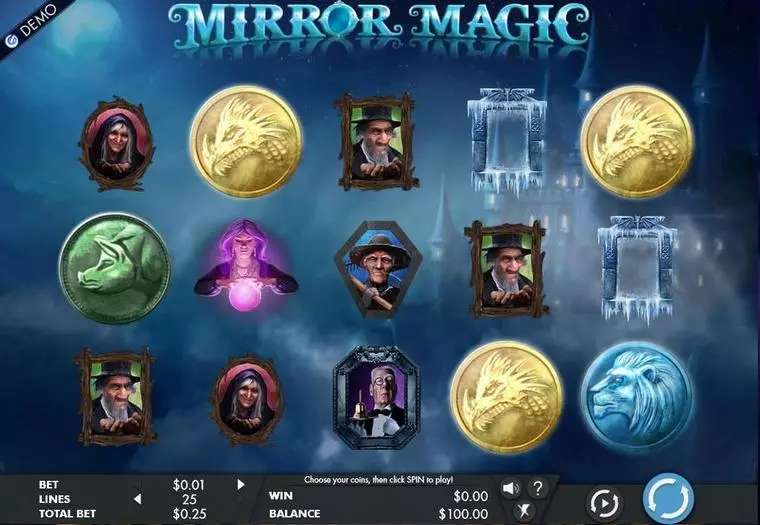  Main Screen Reels at Mirror Magic 5 Reel Mobile Real Slot created by Genesis