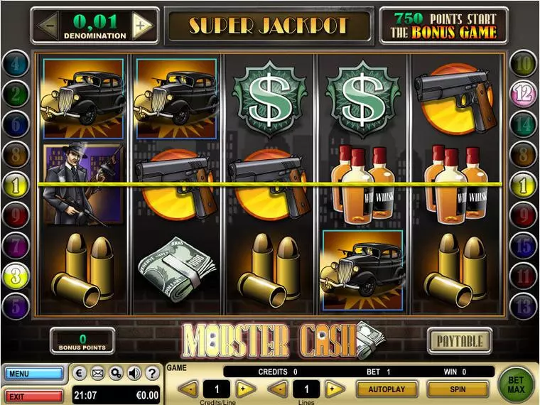  Main Screen Reels at Mobster Cash 5 Reel Mobile Real Slot created by GTECH
