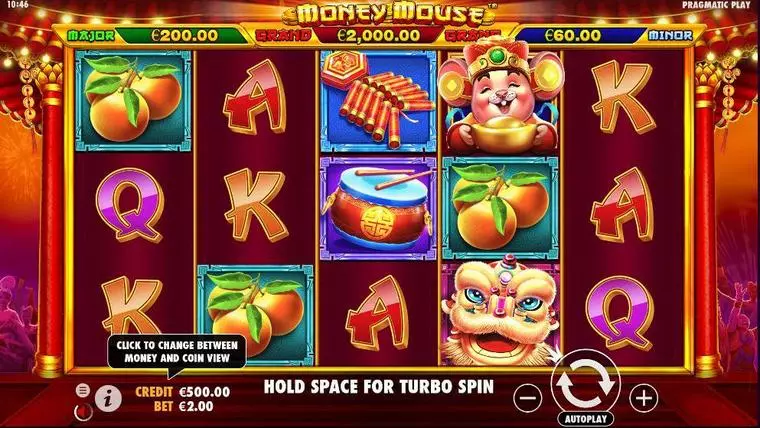  Main Screen Reels at Money Mouse 5 Reel Mobile Real Slot created by Pragmatic Play