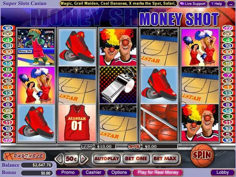  Main Screen Reels at Money Shot 5 Reel Mobile Real Slot created by WGS Technology