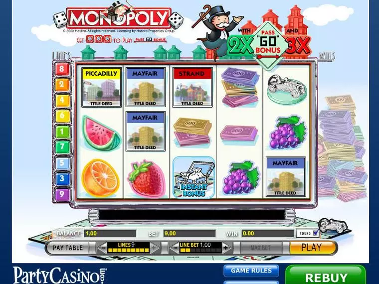  Main Screen Reels at Monopoly 5 Reel Mobile Real Slot created by IGT