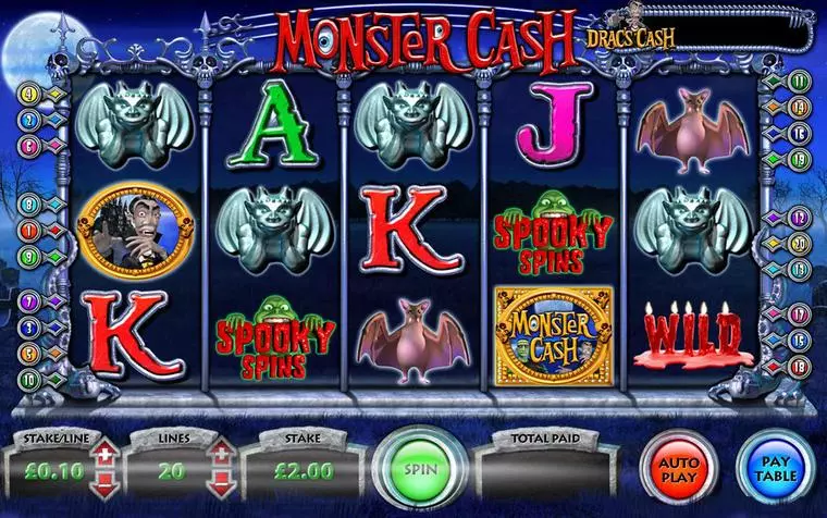  Main Screen Reels at Monster Cash 5 Reel Mobile Real Slot created by Inspired