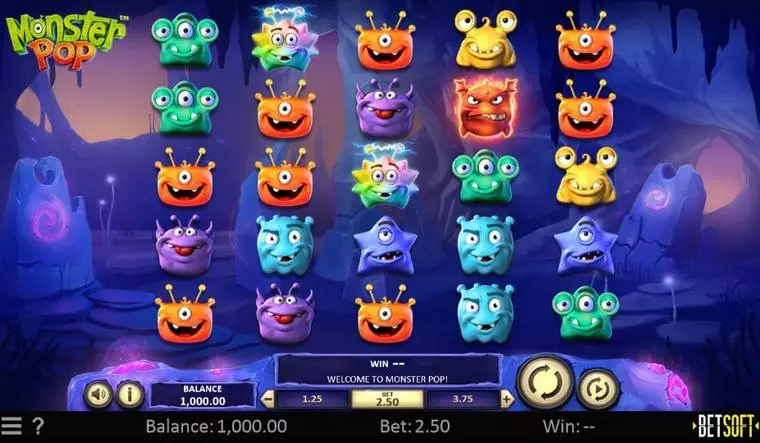  Main Screen Reels at Monster Pop 5 Reel Mobile Real Slot created by BetSoft