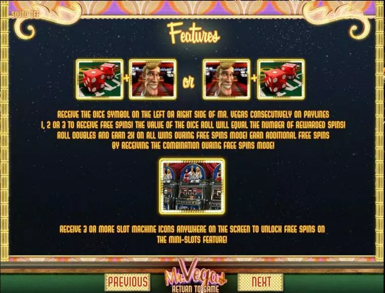  Free Spins Feature at Mr Vegas 5 Reel Mobile Real Slot created by BetSoft