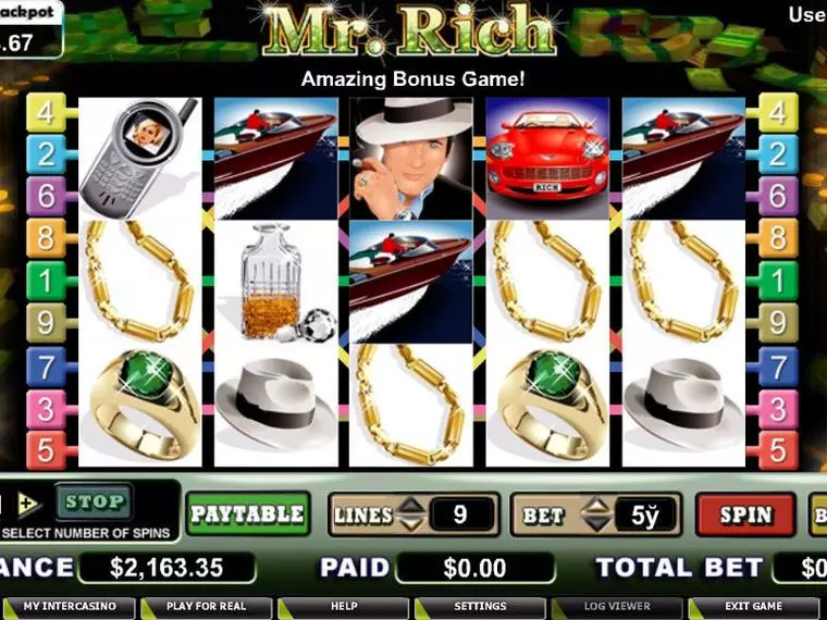  Main Screen Reels at Mr. Rich 5 Reel Mobile Real Slot created by CryptoLogic