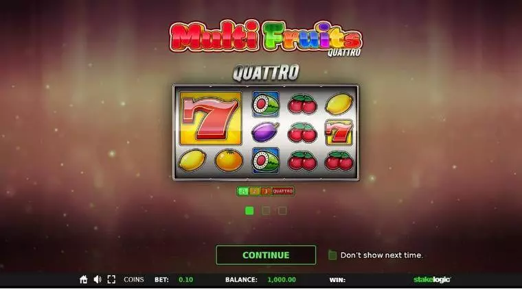  Info and Rules at Multi Fruits Quattro 5 Reel Mobile Real Slot created by StakeLogic