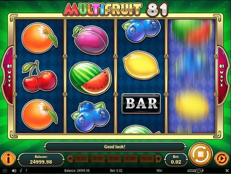  Main Screen Reels at Multifruit 81 5 Reel Mobile Real Slot created by Play'n GO