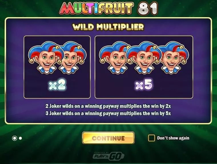  Info and Rules at Multifruit 81 5 Reel Mobile Real Slot created by Play'n GO