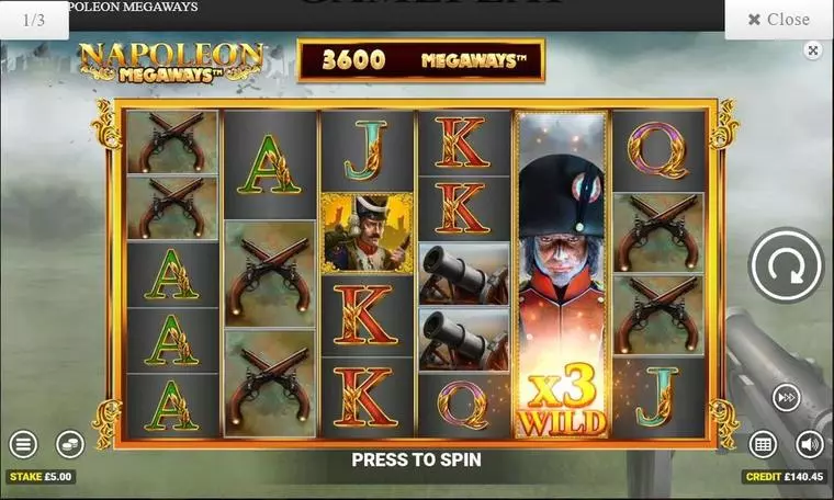  Main Screen Reels at Napoleon  6 Reel Mobile Real Slot created by Blueprint Gaming