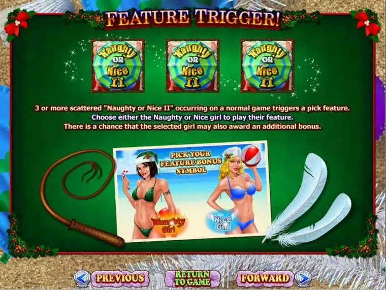  Info and Rules at Naughty or Nice Spring Break 5 Reel Mobile Real Slot created by RTG