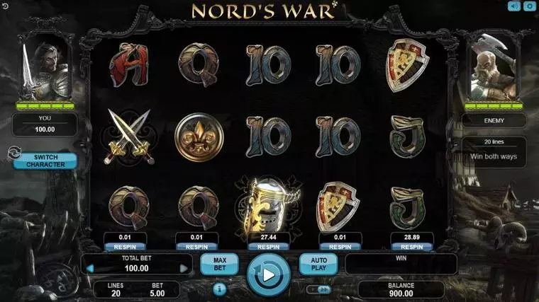  Main Screen Reels at Nord's War 5 Reel Mobile Real Slot created by Booongo